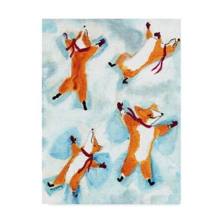 Trademark Fine Art Snow Angel Dogs by Cheryl Bartley, 14x19-Inch Fine Art, Multicolor